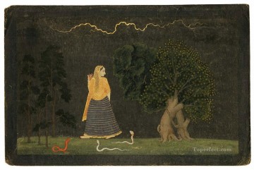 indio Painting - Familia de Nainsukh Abharisarika Nayika India